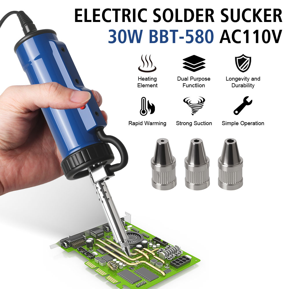 3개의 흡입 노즐이 있는 펌프 제거기 ADT03 전기  - Desoldering Pump Electric Vacuum Station 리뷰 및 가격
